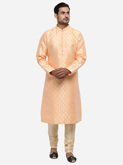 Light Peach & Golden Kurta Set | Azania