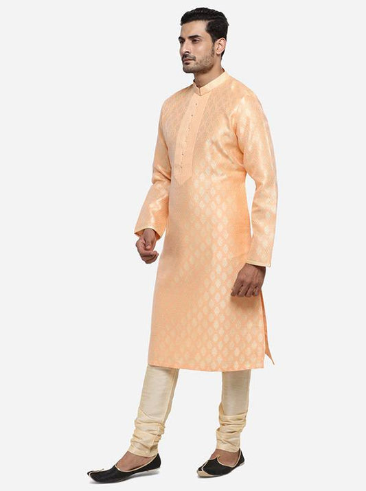 Light Peach & Golden Kurta Set | Azania