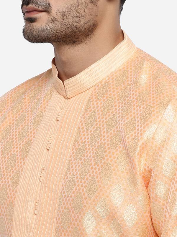 Light Peach & Golden Kurta Set | Azania