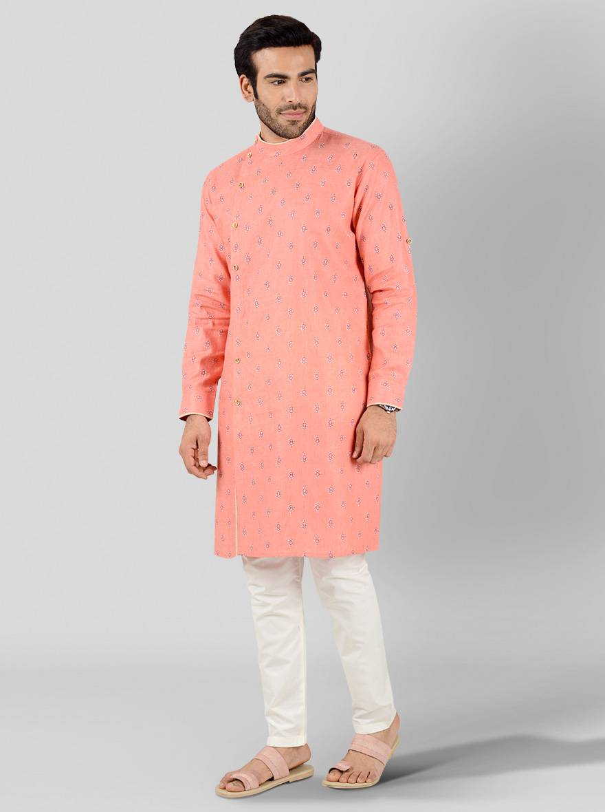 Peachish Pink Kurta | Azania