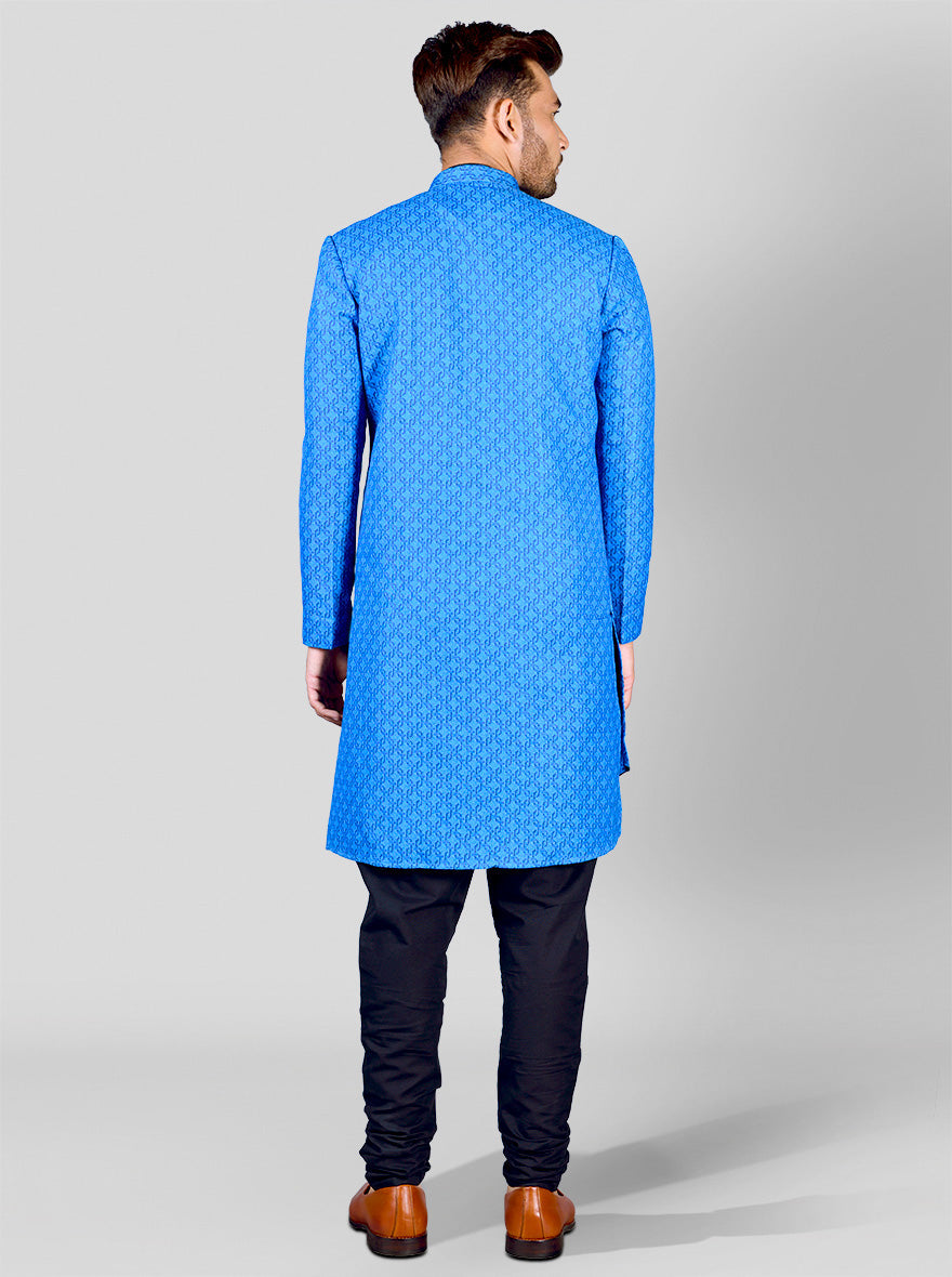 Bright Blue Semi Indowestern | Azania