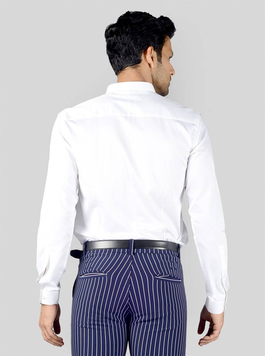 White Solid Slim Fit Party Wear Shirt | Greenfibre