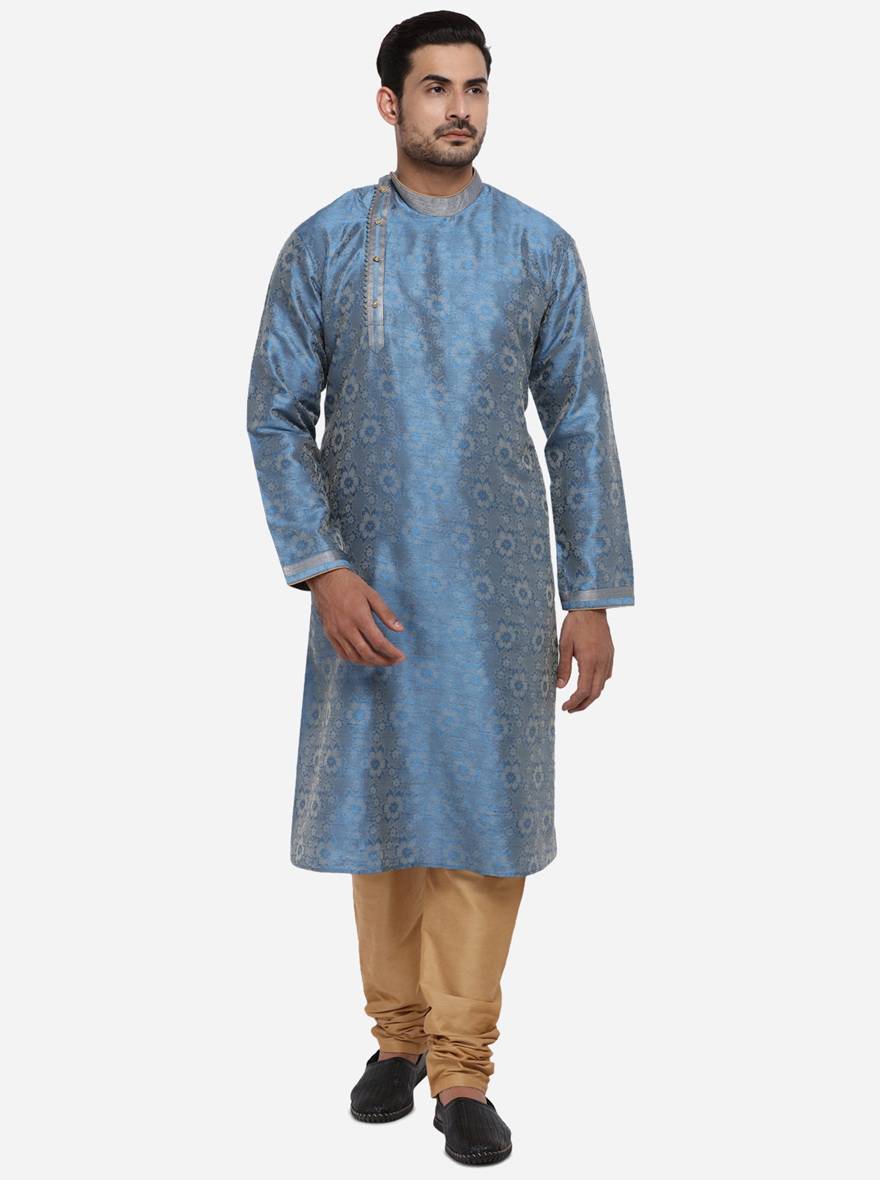 Blue & Grey Kurta Set | Azania