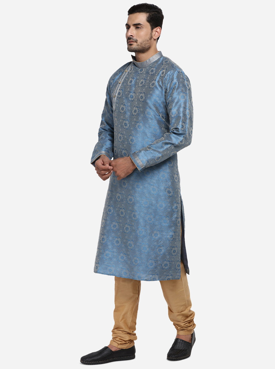 Blue & Grey Kurta Set | Azania