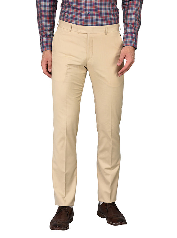 Greenfibre Cream Slim Fit Formal Trouser