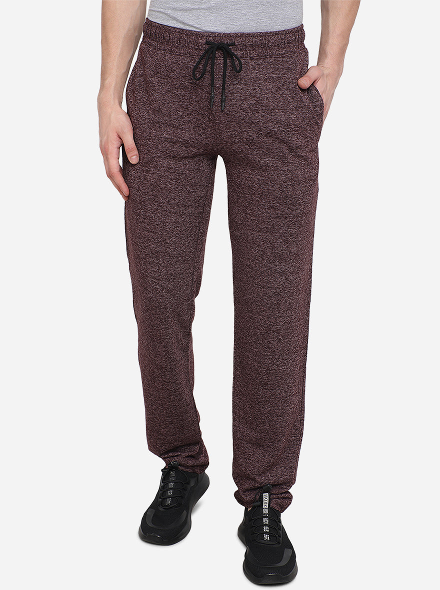 Carrot Brown Solid Slim Fit Track Pants | JadeBlue