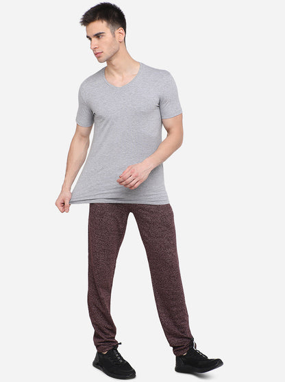 Carrot Brown Solid Slim Fit Track Pants | JadeBlue