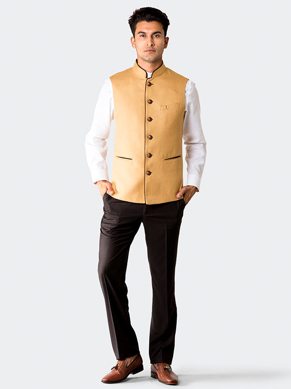 Light Khaki Bandhgala Jacket