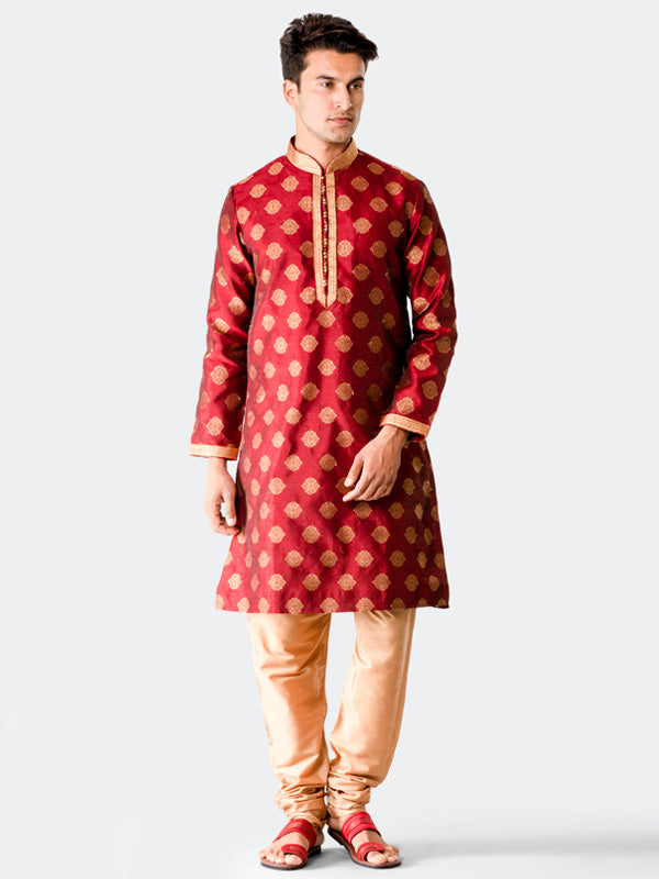 Maroon Printed Kurta Set