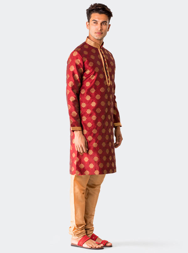 Maroon Printed Kurta Set