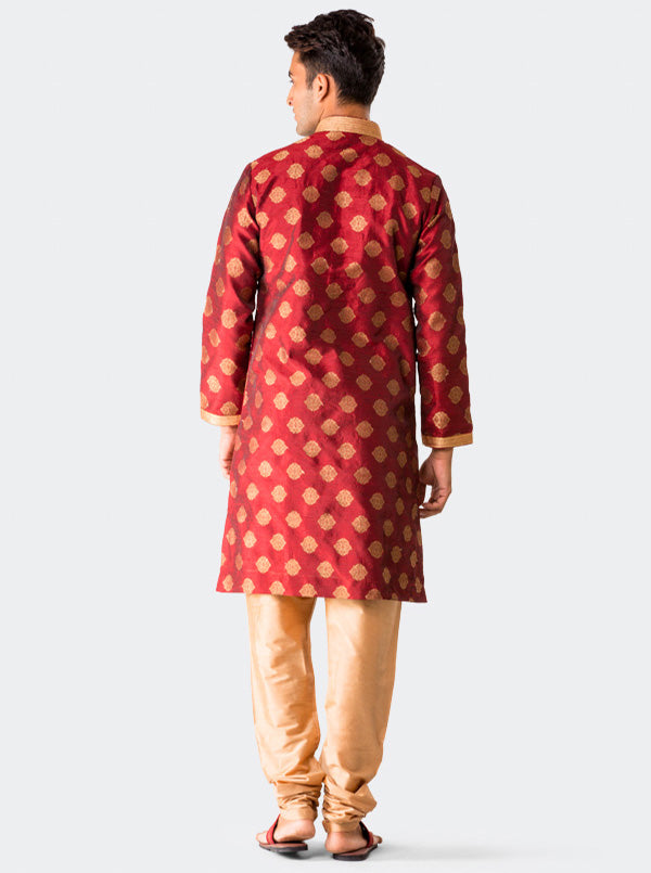 Maroon Printed Kurta Set