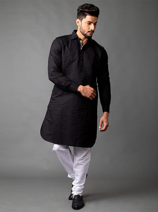 Black Pathani Kurta