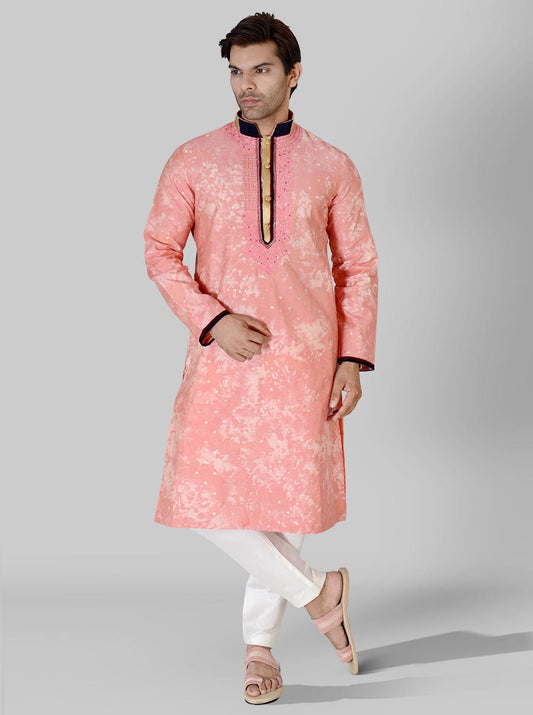 Pink & Golden Kurta Set | Azania