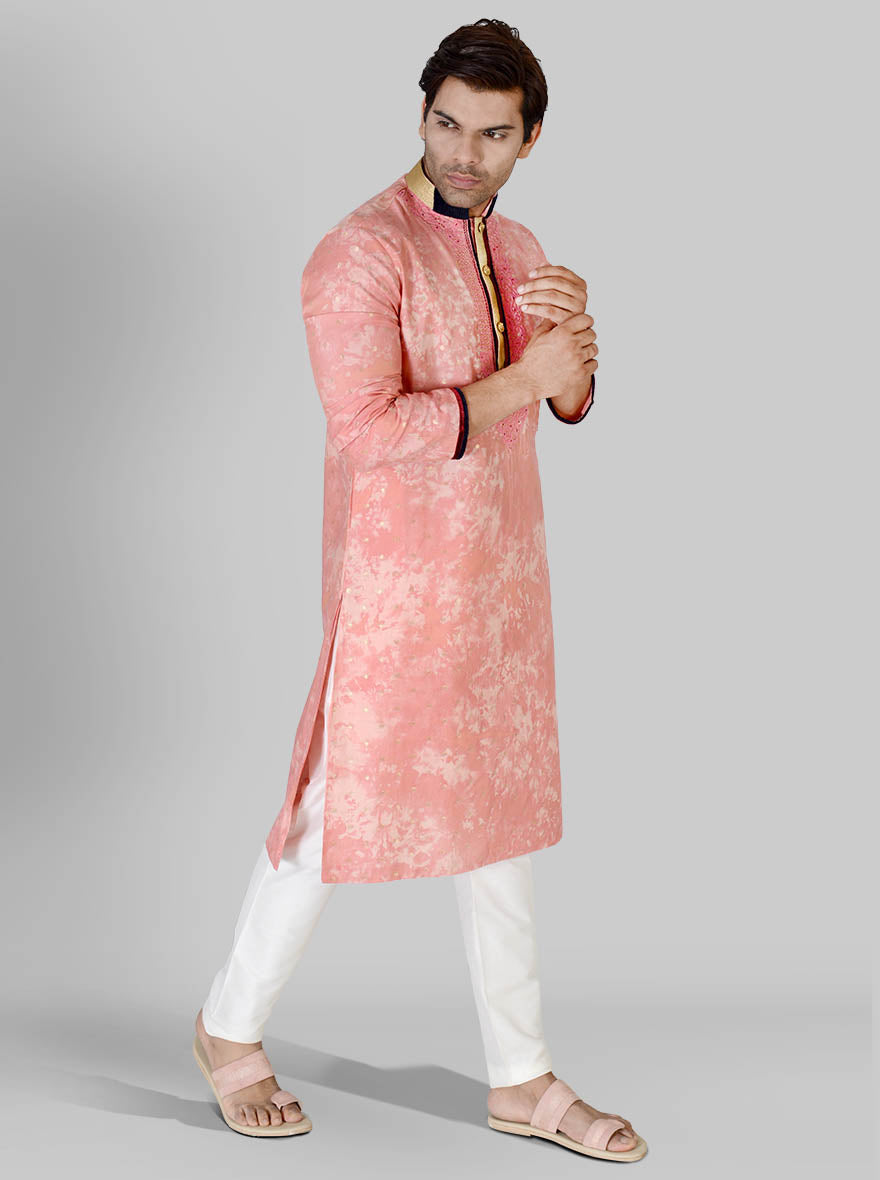 Pink & Golden Kurta Set | Azania