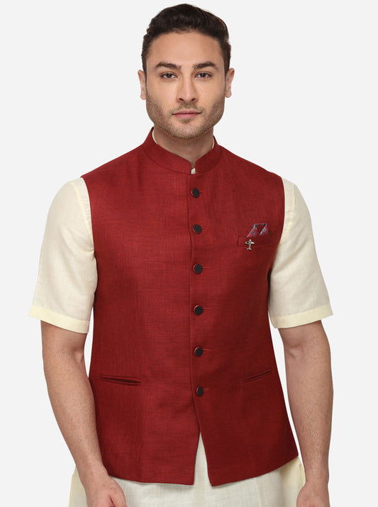 Maroon Bandhgala Jacket | Greenfibre