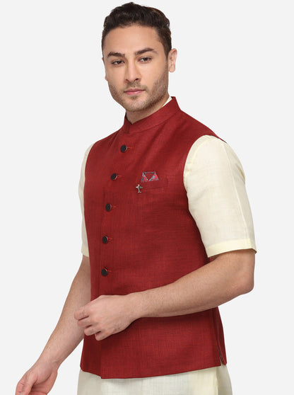 Maroon Bandhgala Jacket | Greenfibre