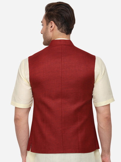 Maroon Bandhgala Jacket | Greenfibre