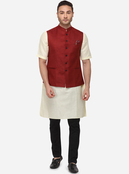 Maroon Bandhgala Jacket | Greenfibre