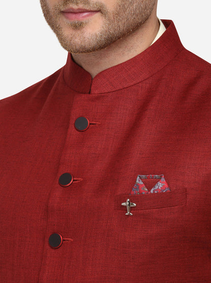 Maroon Bandhgala Jacket | Greenfibre