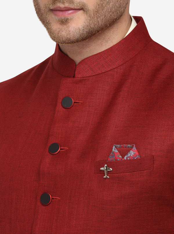 Maroon Bandhgala Jacket | Greenfibre