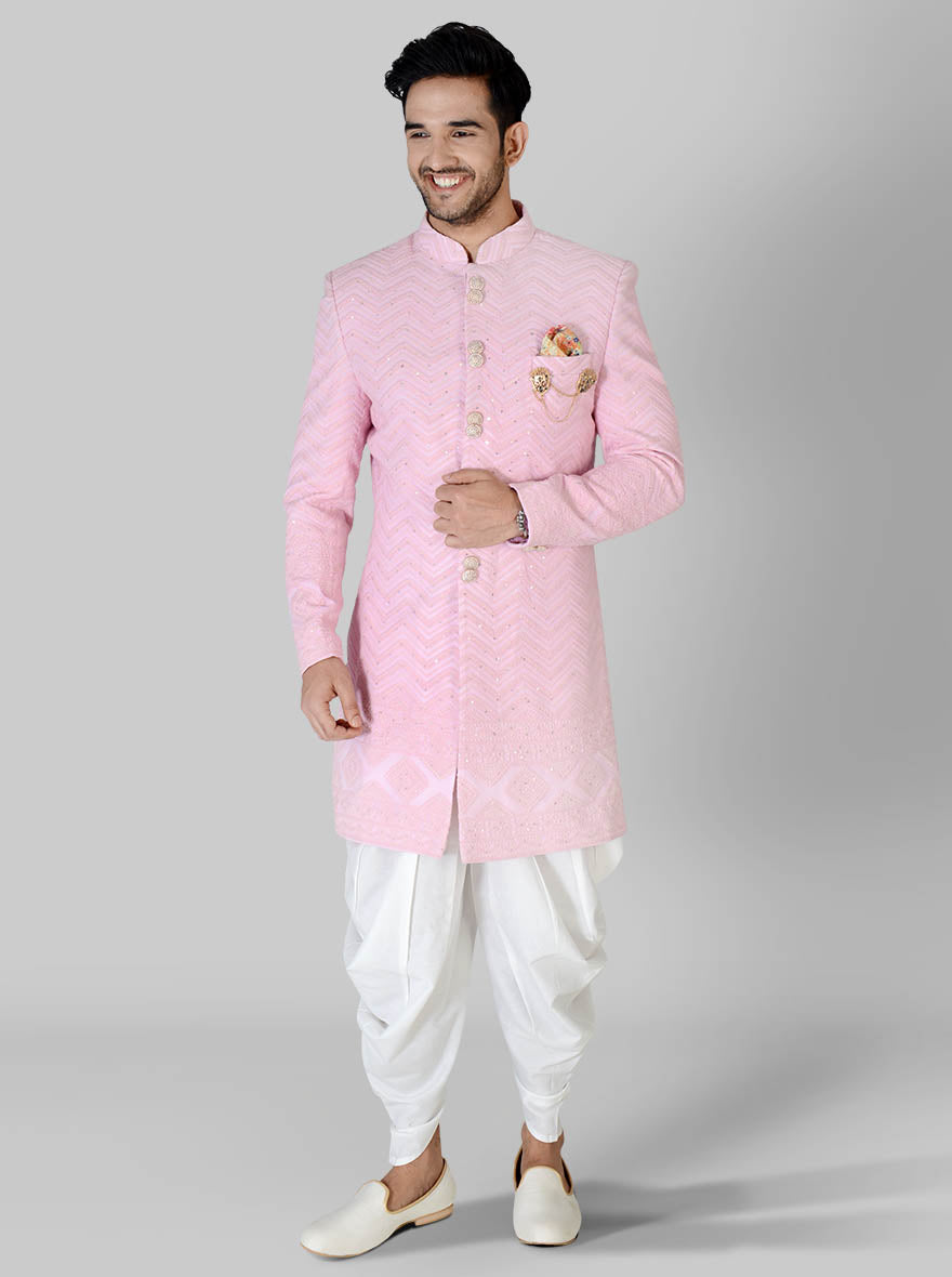 Pink & White Indowestern | Azania