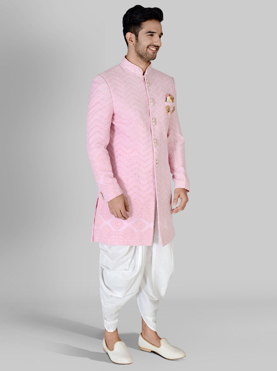 Pink & White Indowestern | Azania