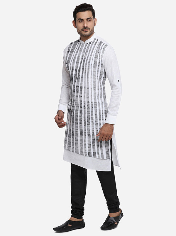 White & Black Kurta Set | Azania