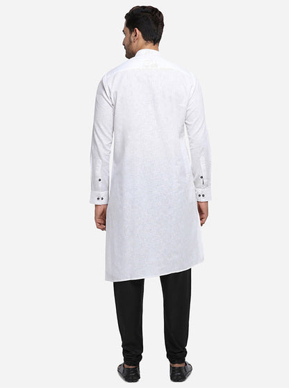 White & Black Kurta Set | Azania