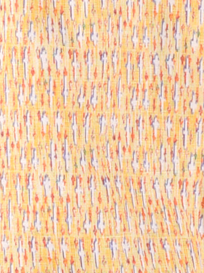 Lemon Yellow Printed Regular Fit Formal Shirt | JadeBlue