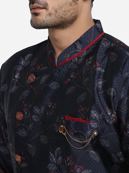 Deep Blue Semi Indowestern | Azania