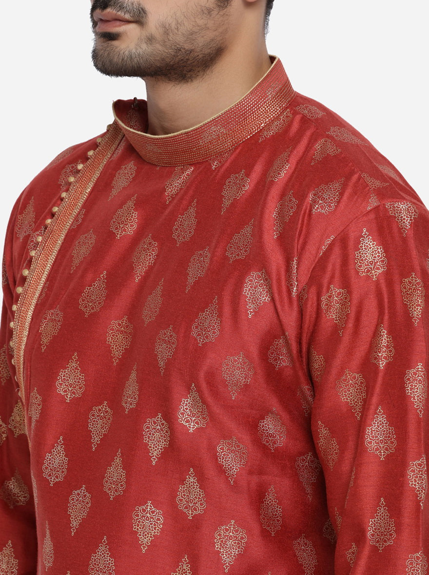 Maroon gold  Kurta Set | Azania