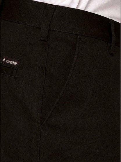 Greenfibre Brown Solid Slim Fit Casual Trouser