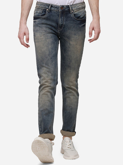 Dusty Blue Narrow Fit Solid Jeans | JB Sport