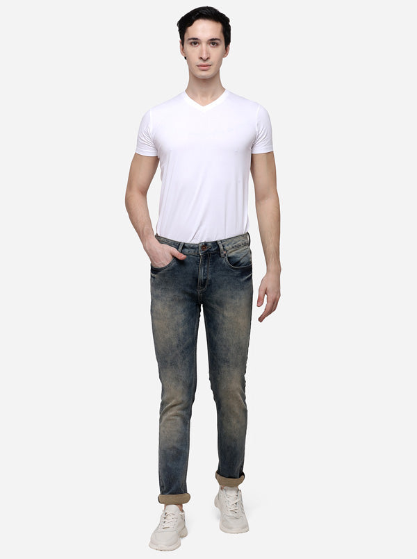 Dusty Blue Narrow Fit Solid Jeans | JB Sport