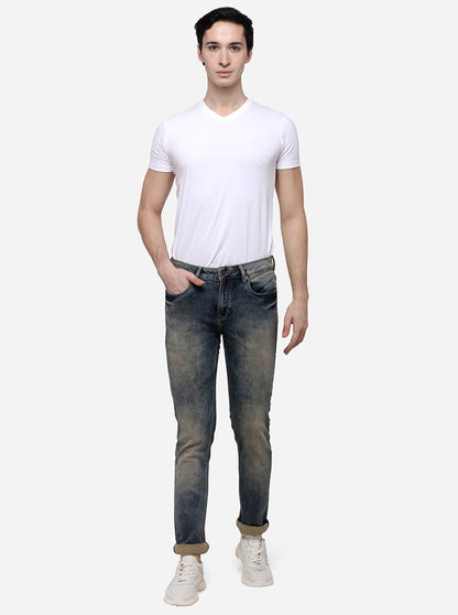 Dusty Blue Narrow Fit Solid Jeans | JB Sport