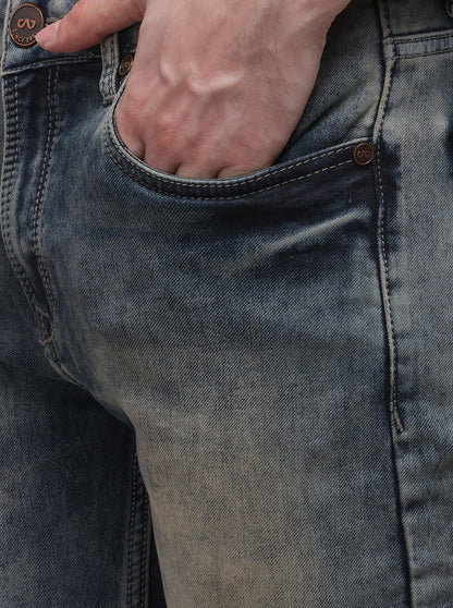 Dusty Blue Narrow Fit Solid Jeans | JB Sport