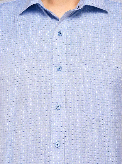 Greenfibre Sky Blue Dobby Regular Fit Formal Shirt