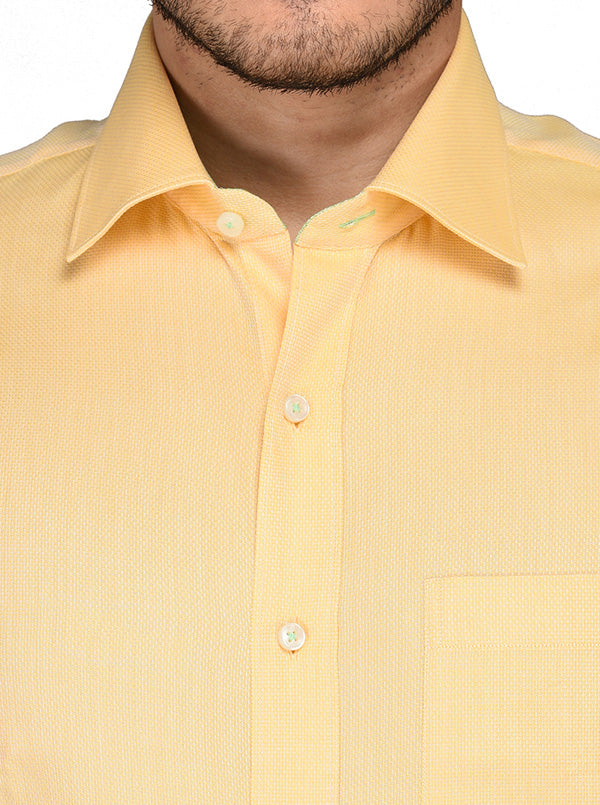 JadeBlue Light Yellow Regular Fit Formal Shirt