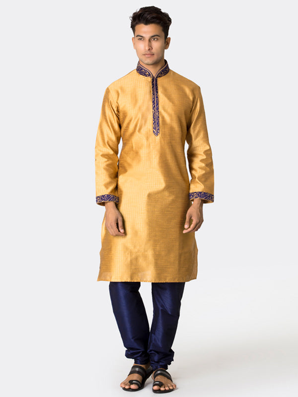 Beige Textured Kurta Set