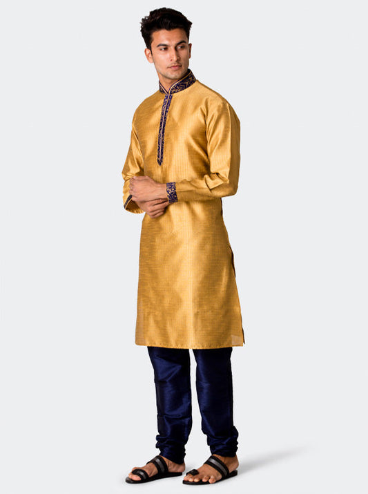 Beige Textured Kurta Set