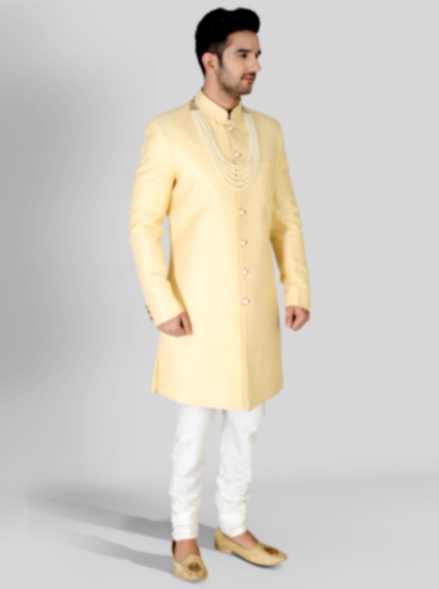 Light Golden Sherwani | Azania