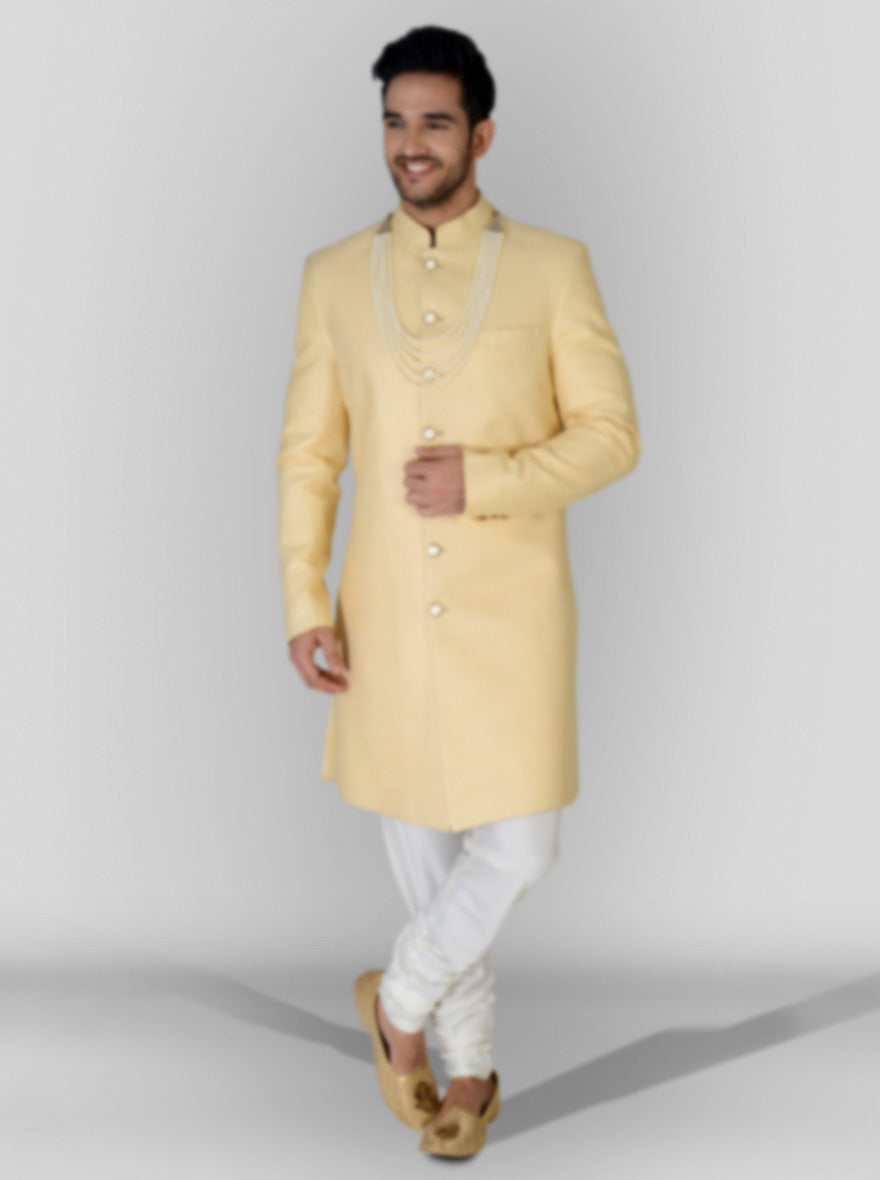 Light Golden Sherwani | Azania