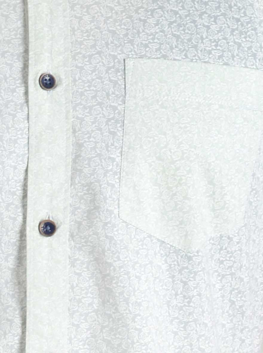 Pistachio Green Printed Slim Fit Casual Shirt | JB Sport