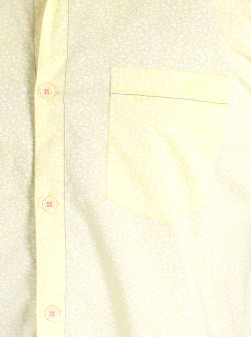 Lime Yellow Printed Slim Fit Casual Shirt | JB Sport