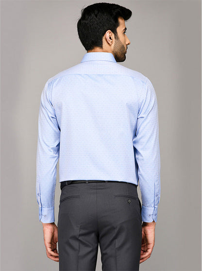 Greenfibre Light Grey Dobby Regular Fit Formal Shirt