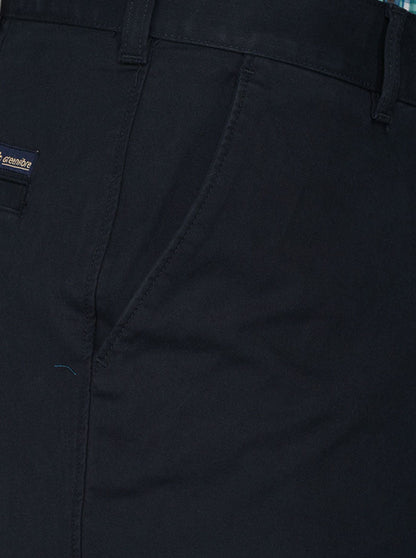 Greenfibre Navy Blue Slim Fit Casual Trouser