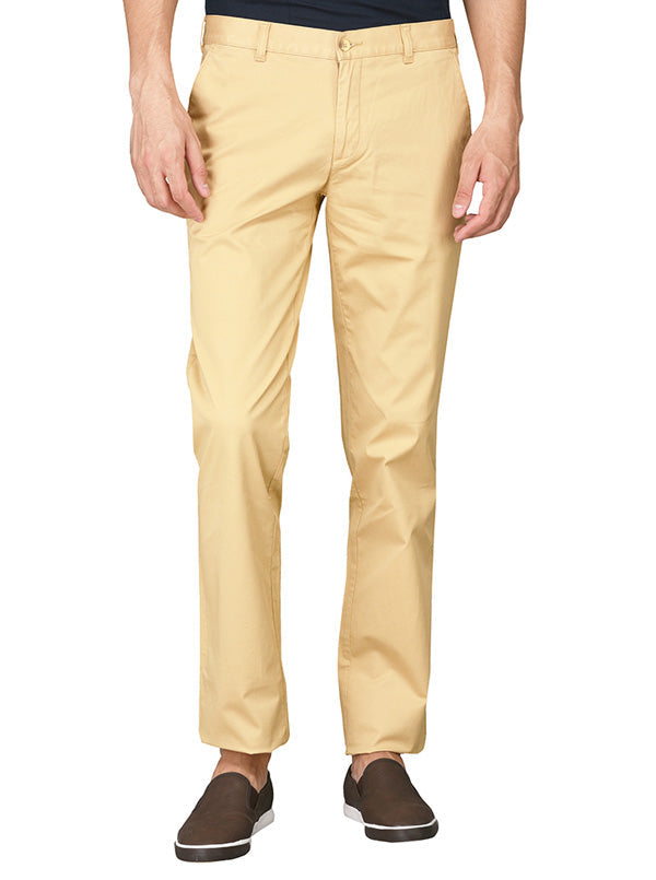 Greenfibre Light Khaki Slim Fit Casual Trouser