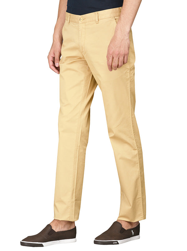 Greenfibre Light Khaki Slim Fit Casual Trouser