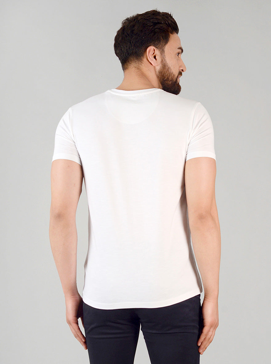 Bright White Printed Slim Fit T-shirt | JB Sport