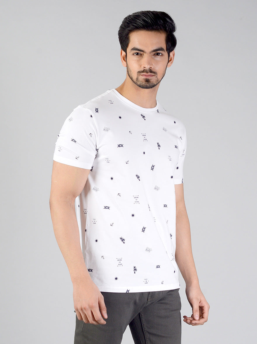 Snow White Printed Slim Fit T-shirt | JB Sport